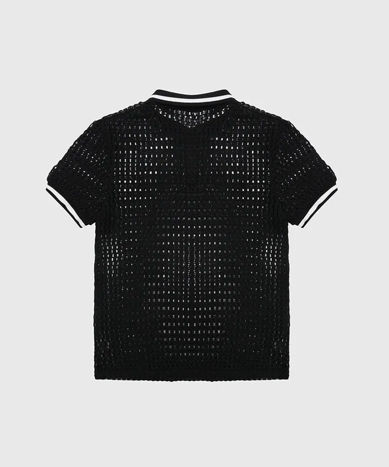 KANDINI Urban Mesh Polo - Black