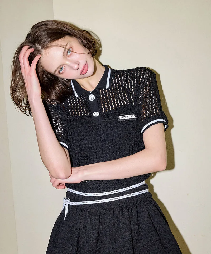 KANDINI Urban Mesh Polo - Black