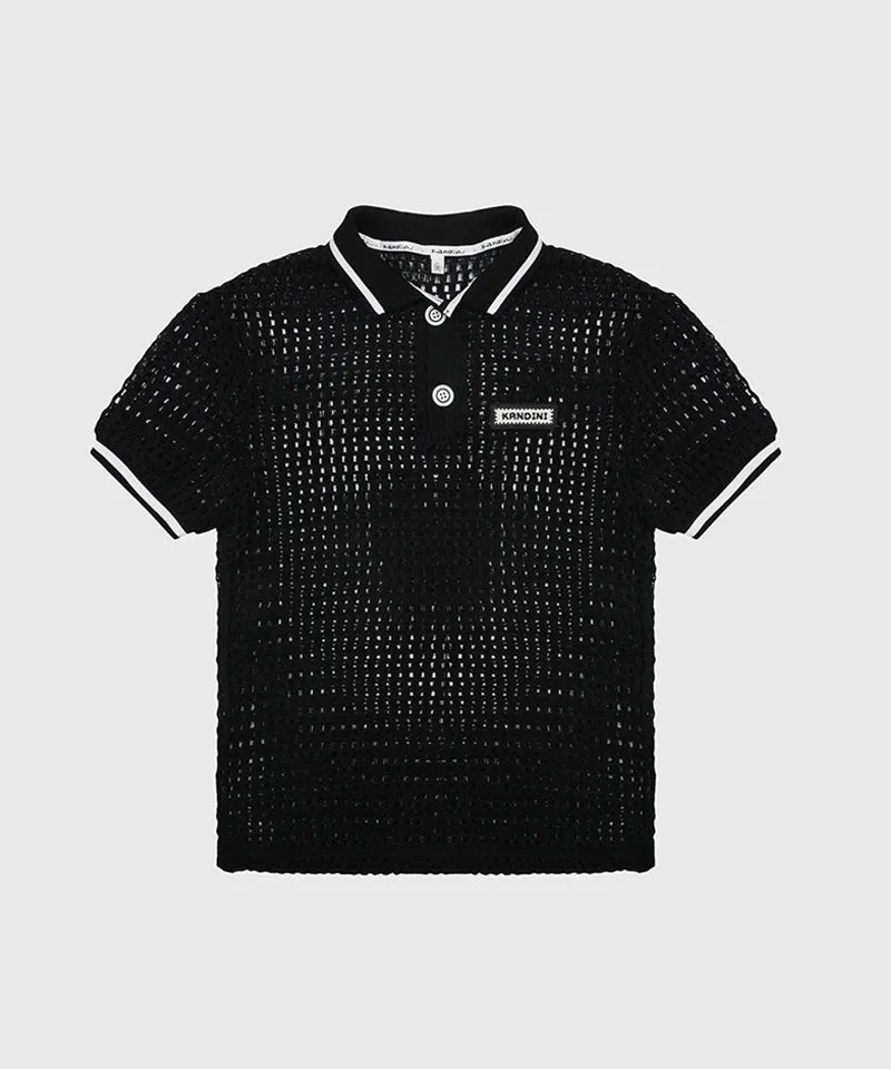 KANDINI Urban Mesh Polo - Black