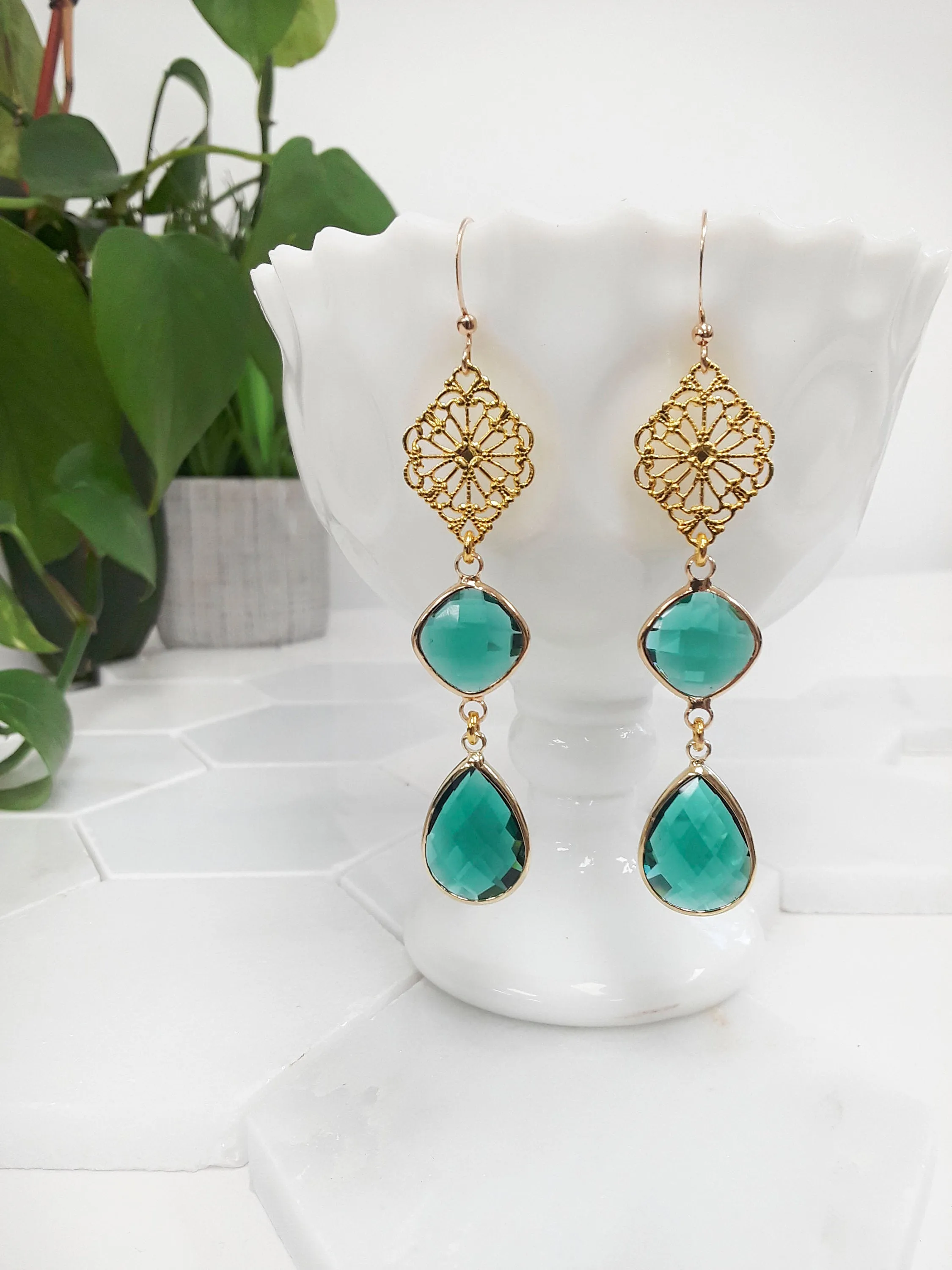 Kayleen Statement Gem Earrings
