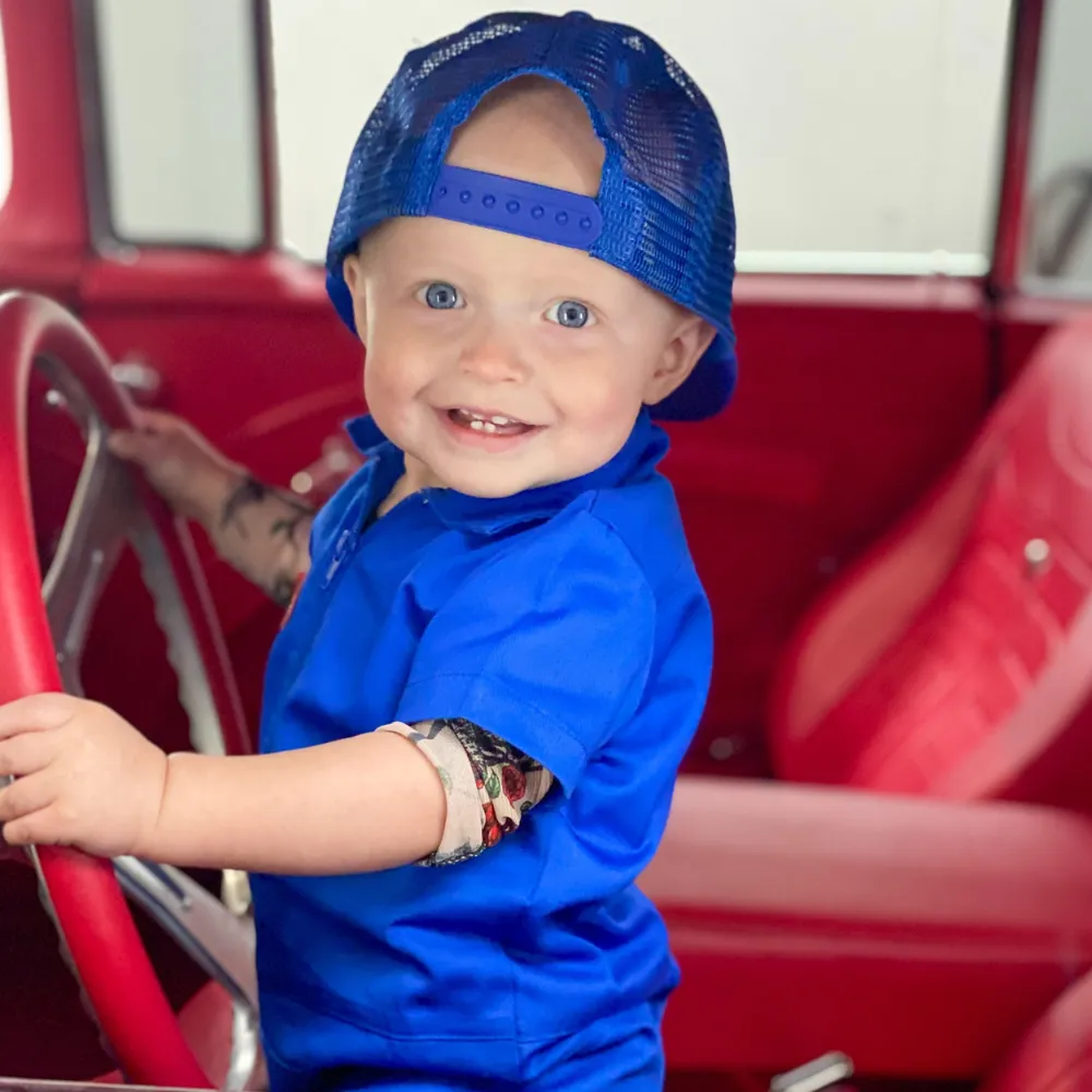 Knuckleheads Kids Coverall for Boys, Mechanic Halloween Jumpsuit Costume Baby Outfit