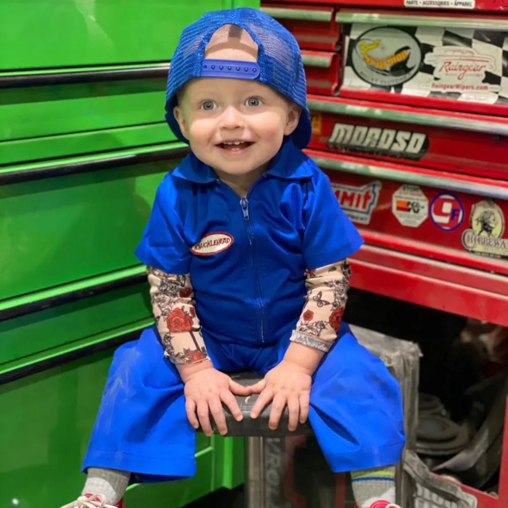 Knuckleheads Kids Coverall for Boys, Mechanic Halloween Jumpsuit Costume Baby Outfit