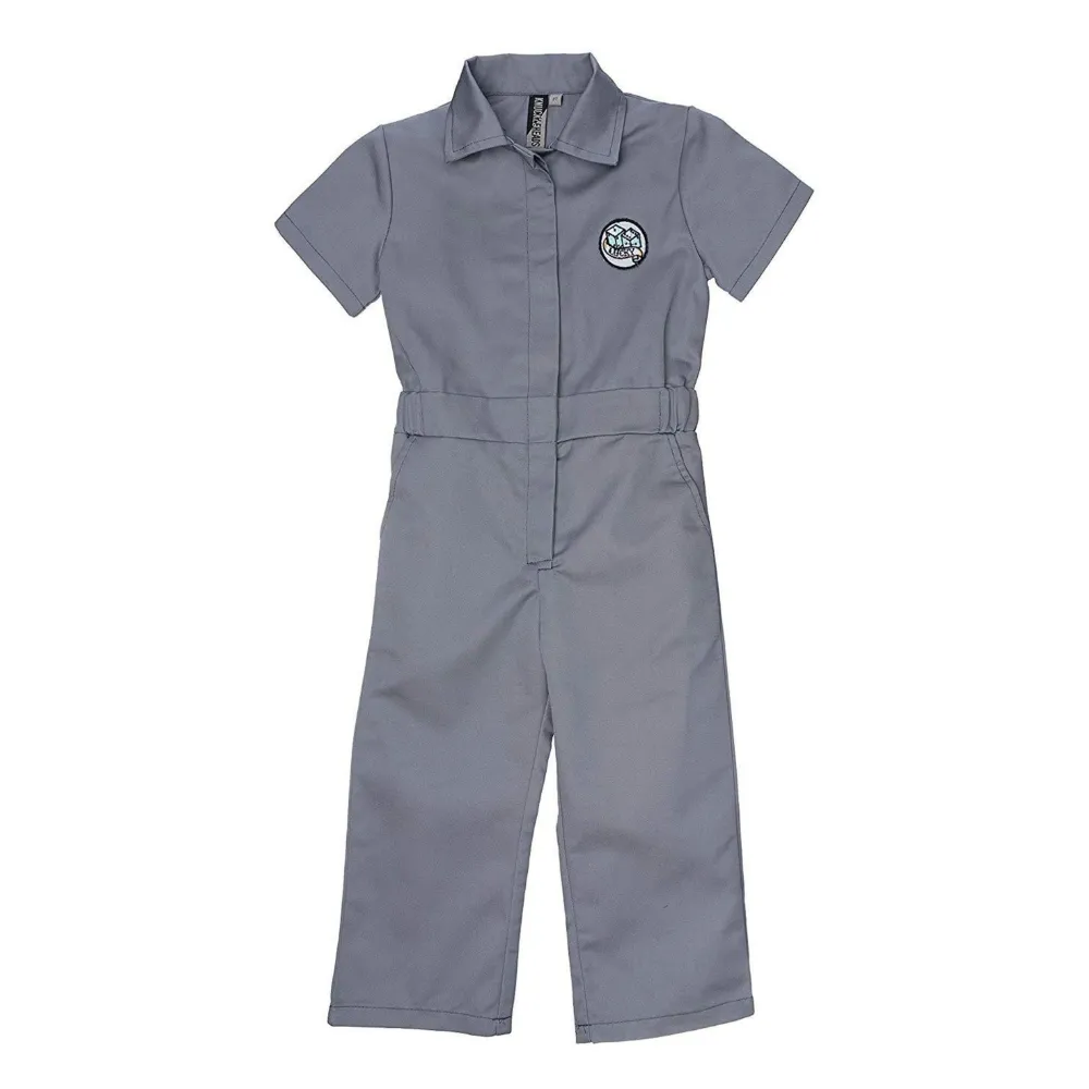 Knuckleheads Kids Coverall for Girls, Mechanic Halloween Jumpsuit Costume Baby Outfit
