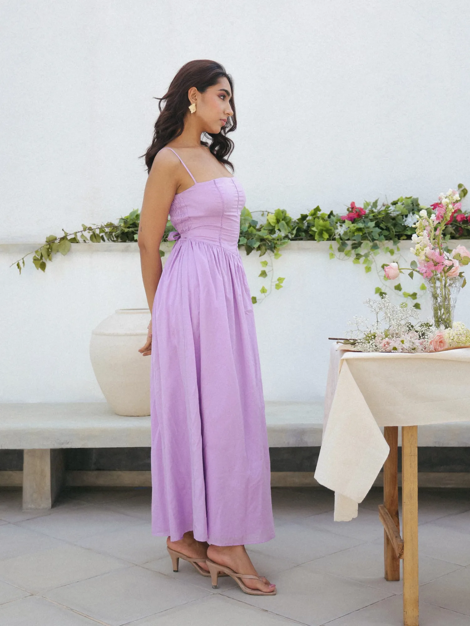 Lace-Detailed-Back-Tie-Up-Maxi-Dress