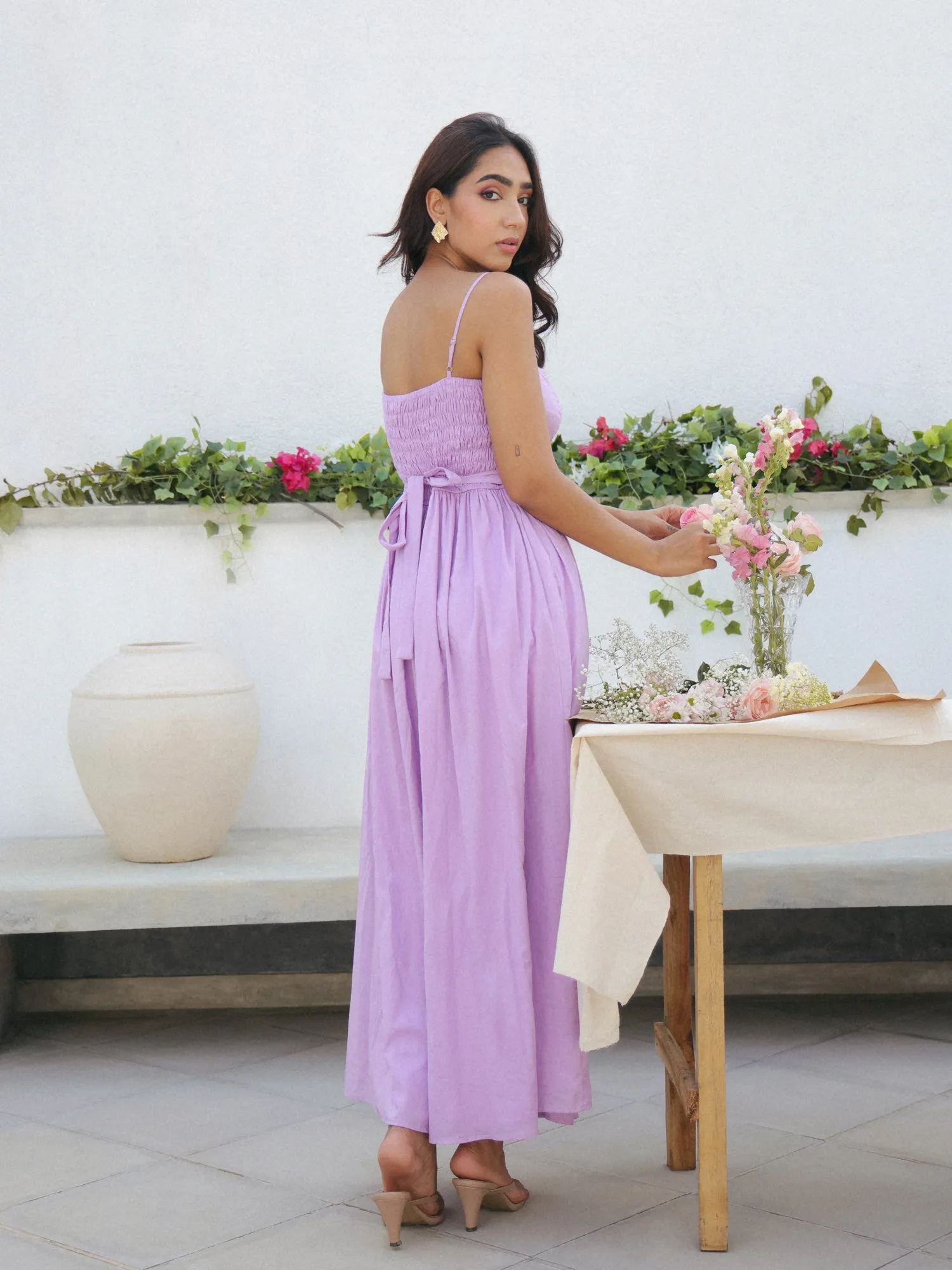 Lace-Detailed-Back-Tie-Up-Maxi-Dress