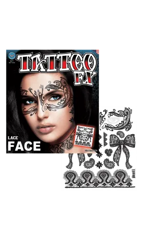 Lace Masquerade Face Tattoo Transfer