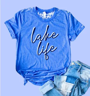 Lake Life Shirt | Summer Shirt | Acid Wash T Shirt | Unisex Crew