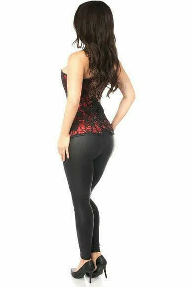Lavish Red Lace Front Zipper Corset