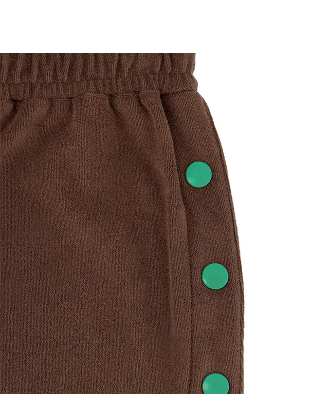 LE SONNET Button Shorts - Brown