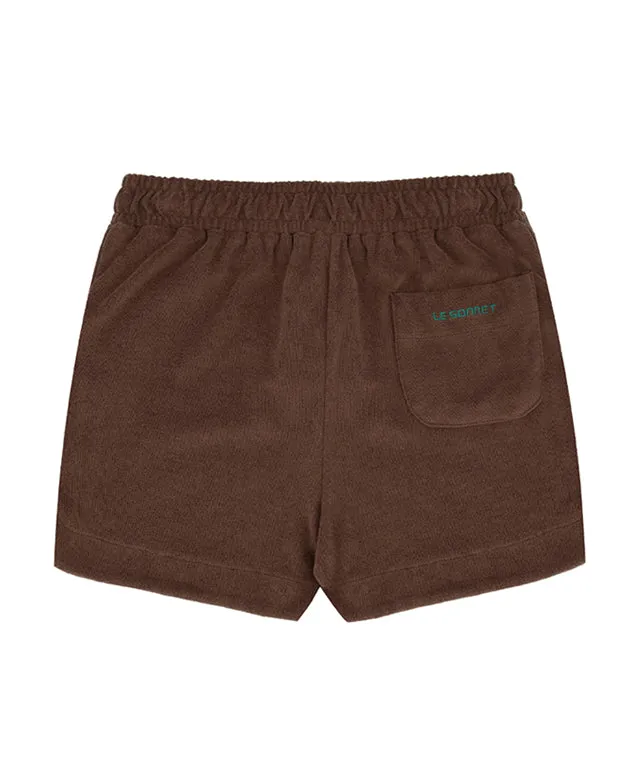 LE SONNET Button Shorts - Brown