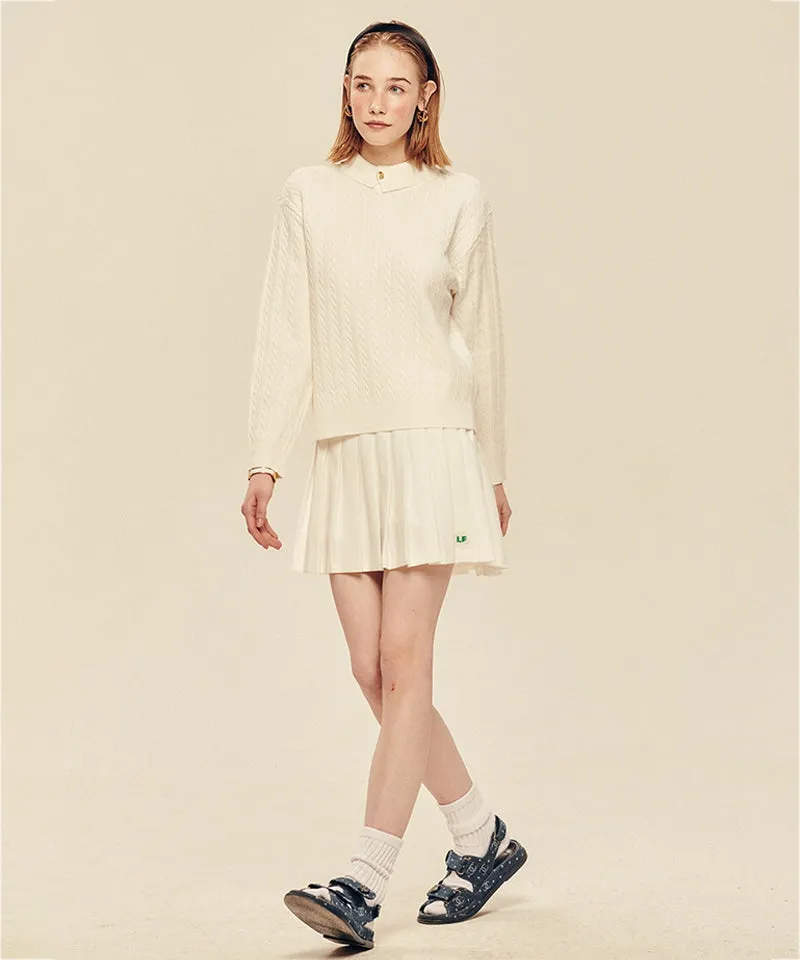 LE SONNET Duke Cable Knit - Cream