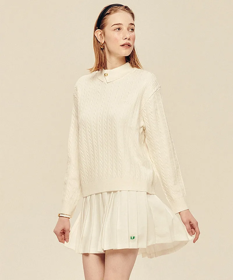 LE SONNET Duke Cable Knit - Cream