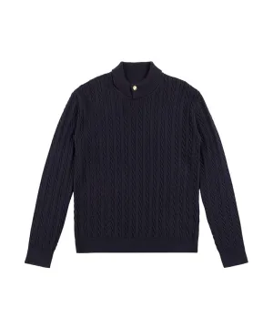 LE SONNET Duke Cable Knit - Navy