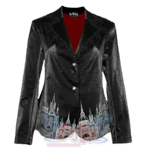 Leather PU Print Classic Gothic Lace Coat Suit