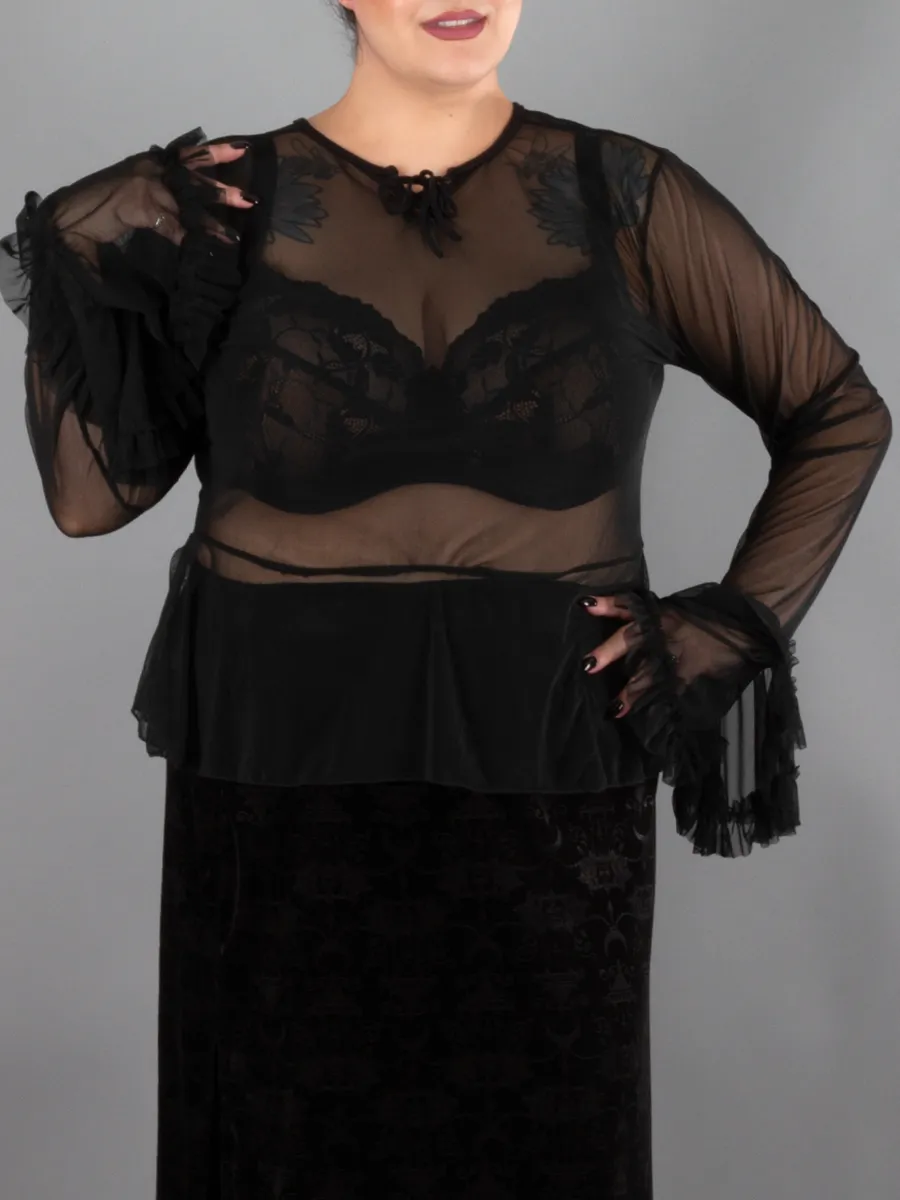 Long Sleeve Top with Ruffle Cuffs