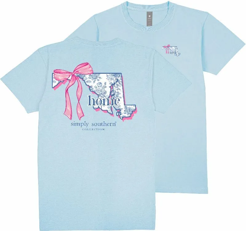 Maryland Home Bow Floral State Tee by Simply Southern (Ships Mid-March)
