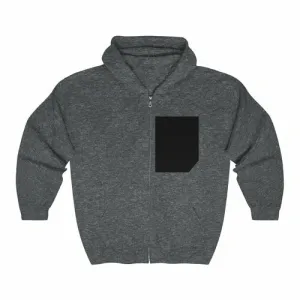 Men Black Pocket Heavy Blend Zip Up Hoodie