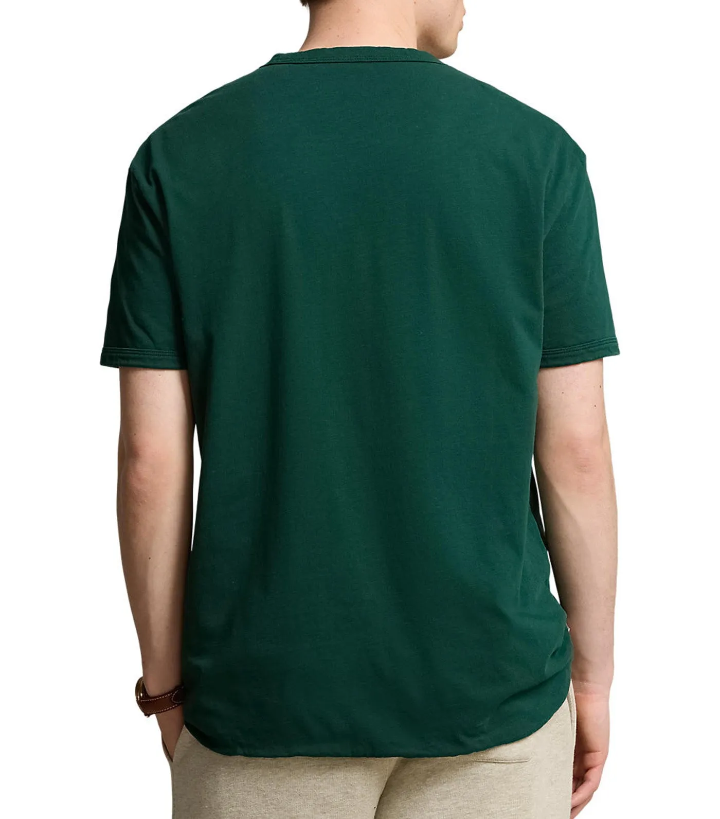 Men's Classic Fit Logo Slub Jersey T-Shirt Moss Agate/Gold Bugle