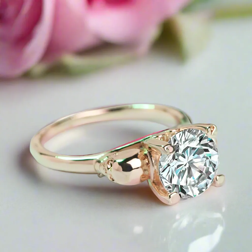 Micro-inlaid Diamond Rose Gold Skull Ring