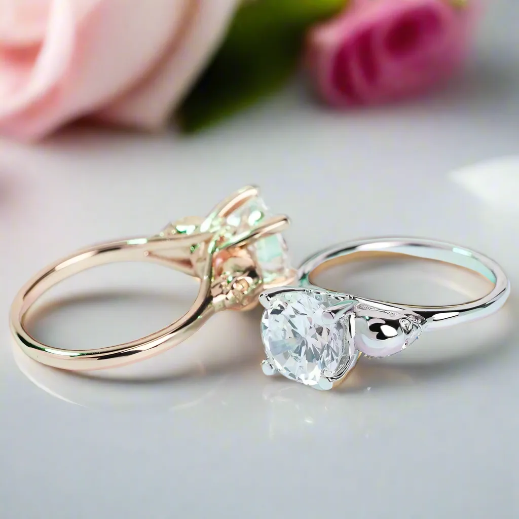 Micro-inlaid Diamond Rose Gold Skull Ring