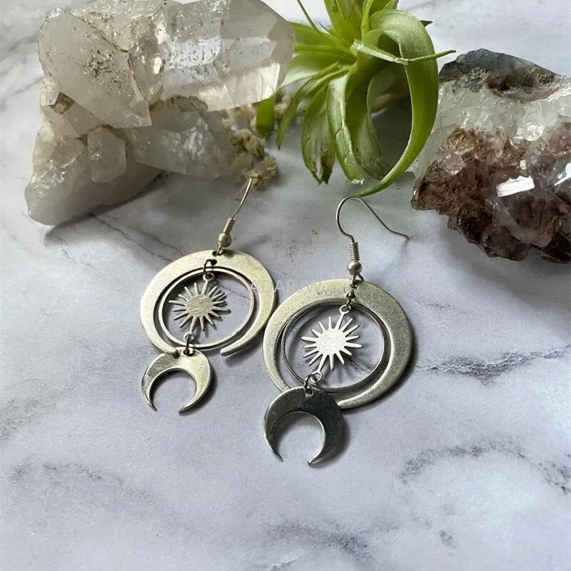 New Goth Modernist Metal Loop Earrings Drop Phase Boho Hippie Statement Summer Long Creativity Jewelry Minimalism Women Gift
