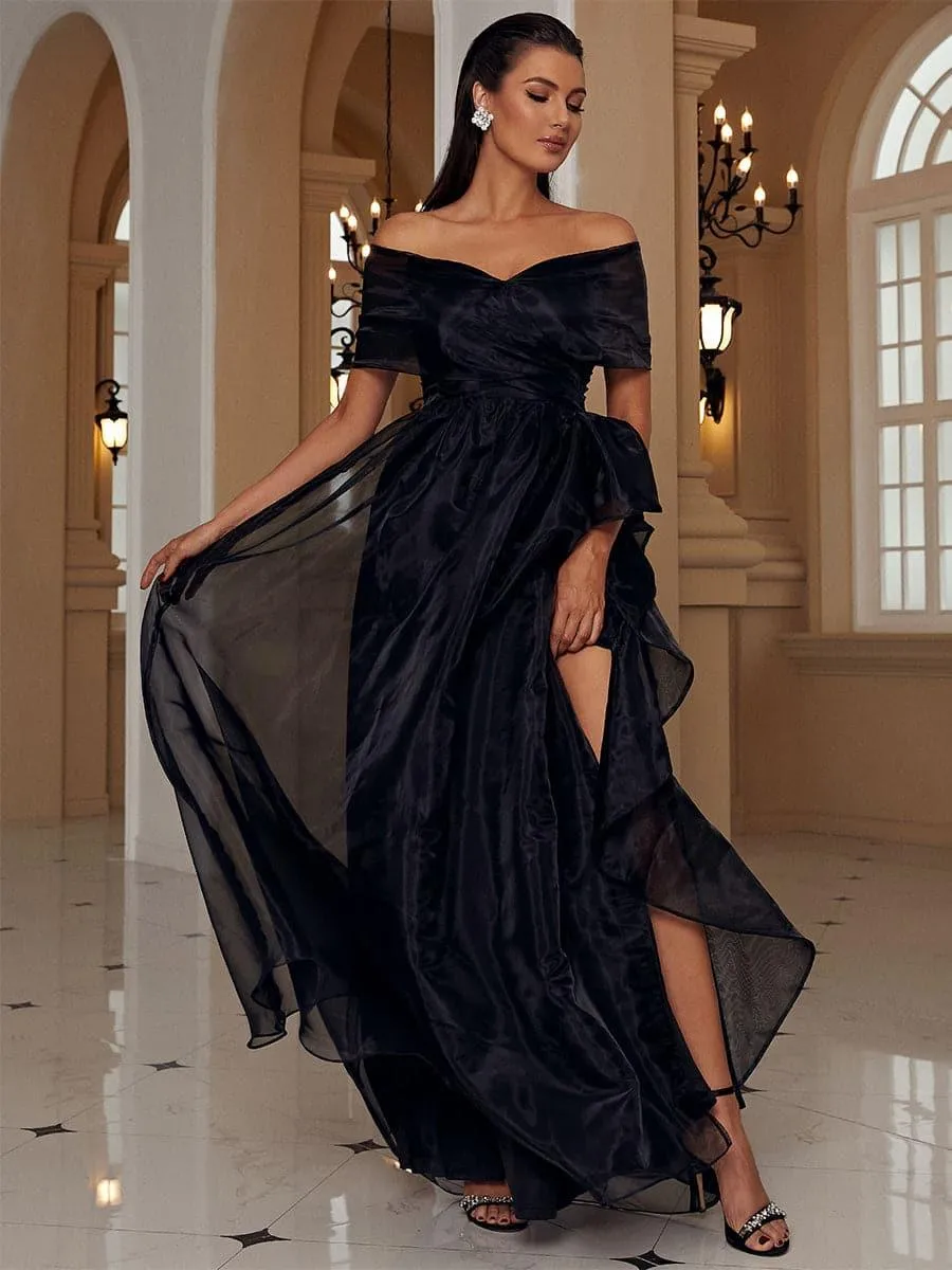 Off Shoulder Mesh Prom Dresses WY52