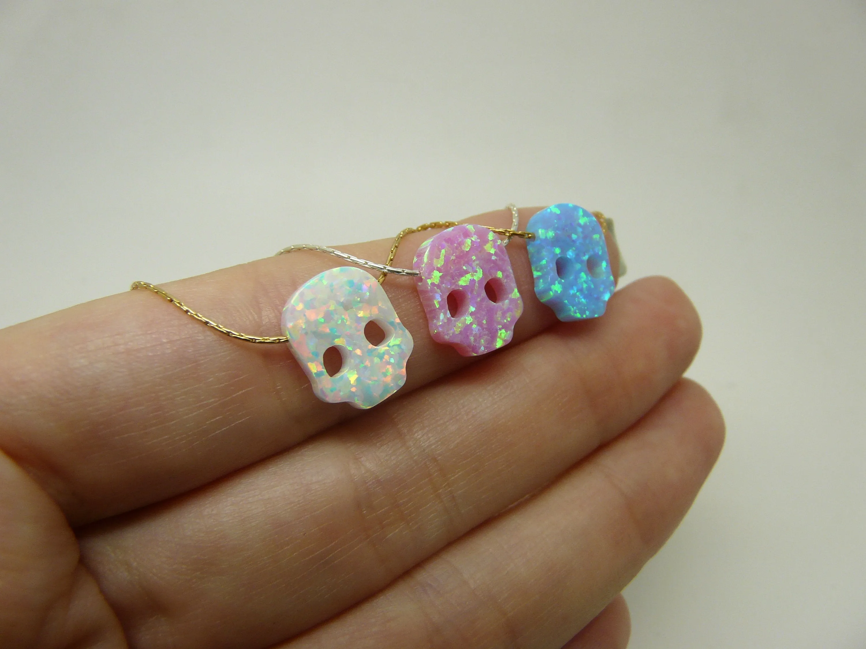 Opal Skull Necklace – Edgy & Unique