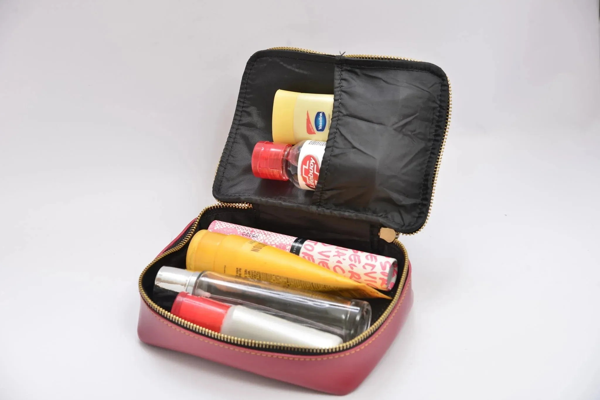 Personalized Mini make up kit   Sling bag - Wine