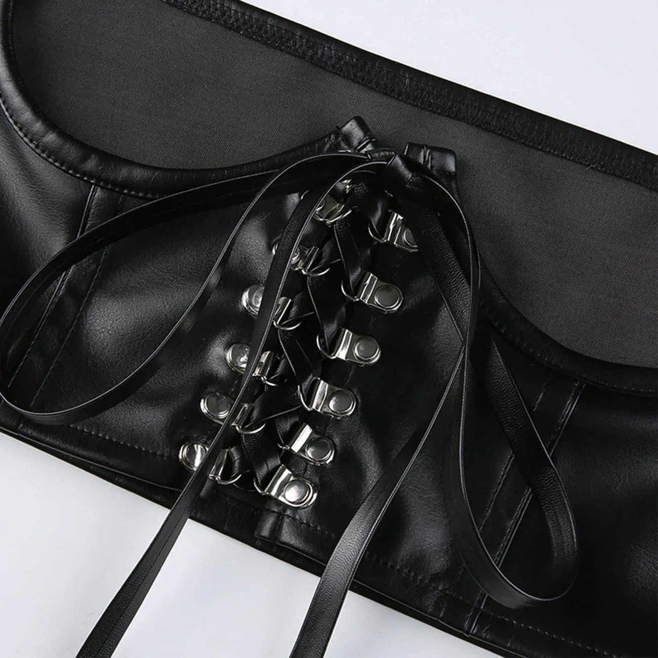 Personalized Punk PU Bandage Sling Vest
