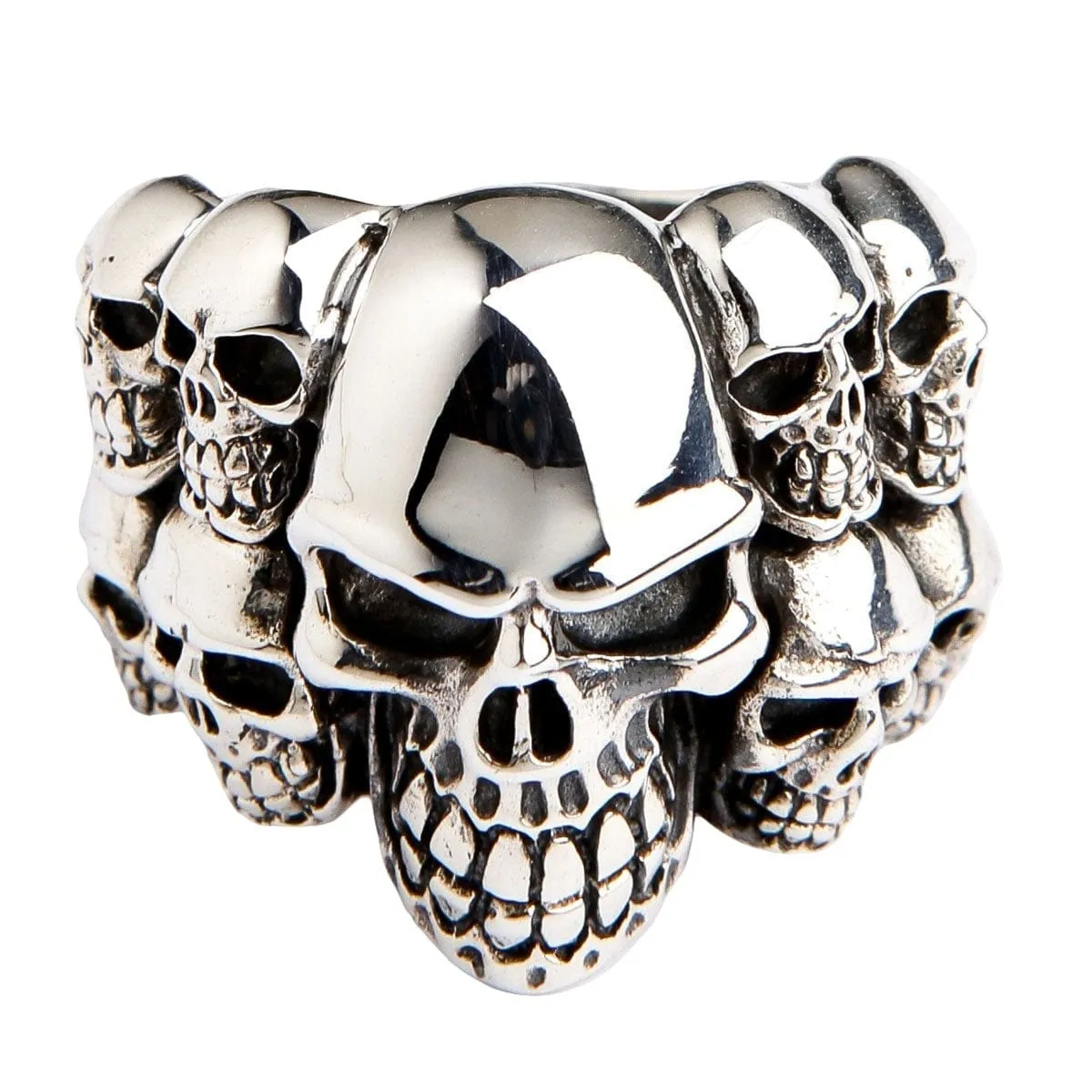 Phantom Skull Sterling Silver Biker Ring