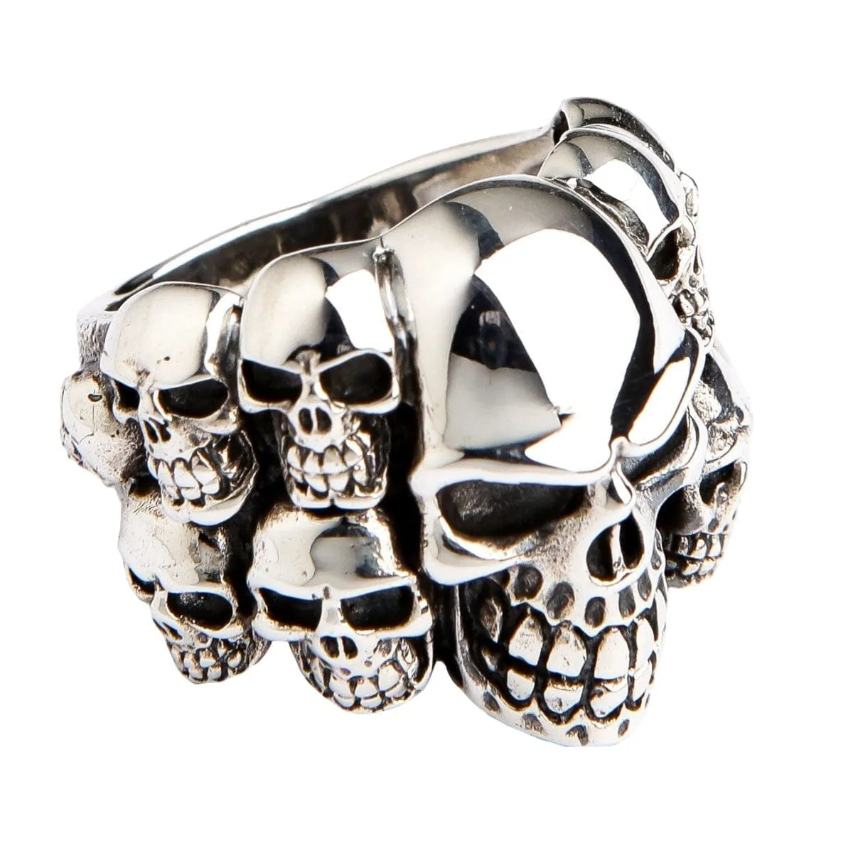 Phantom Skull Sterling Silver Biker Ring
