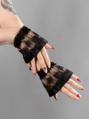 Pleated Lace Wrist Cuffs