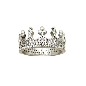 Punk Crown Diamond Pave Setting Ring