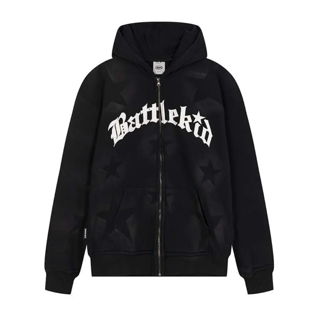 Punk Star Print Hoodie