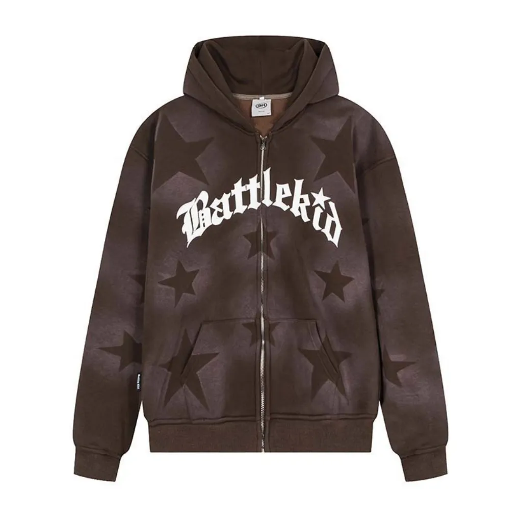 Punk Star Print Hoodie