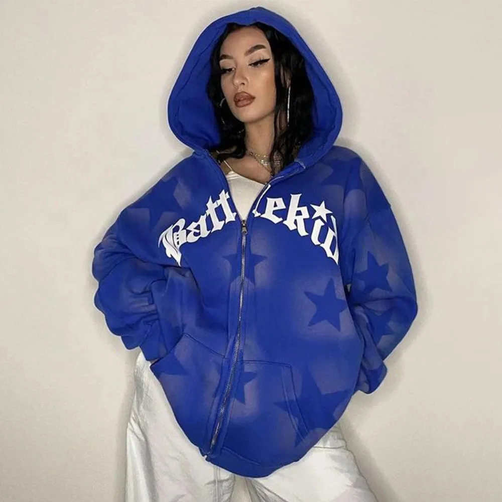 Punk Star Print Hoodie