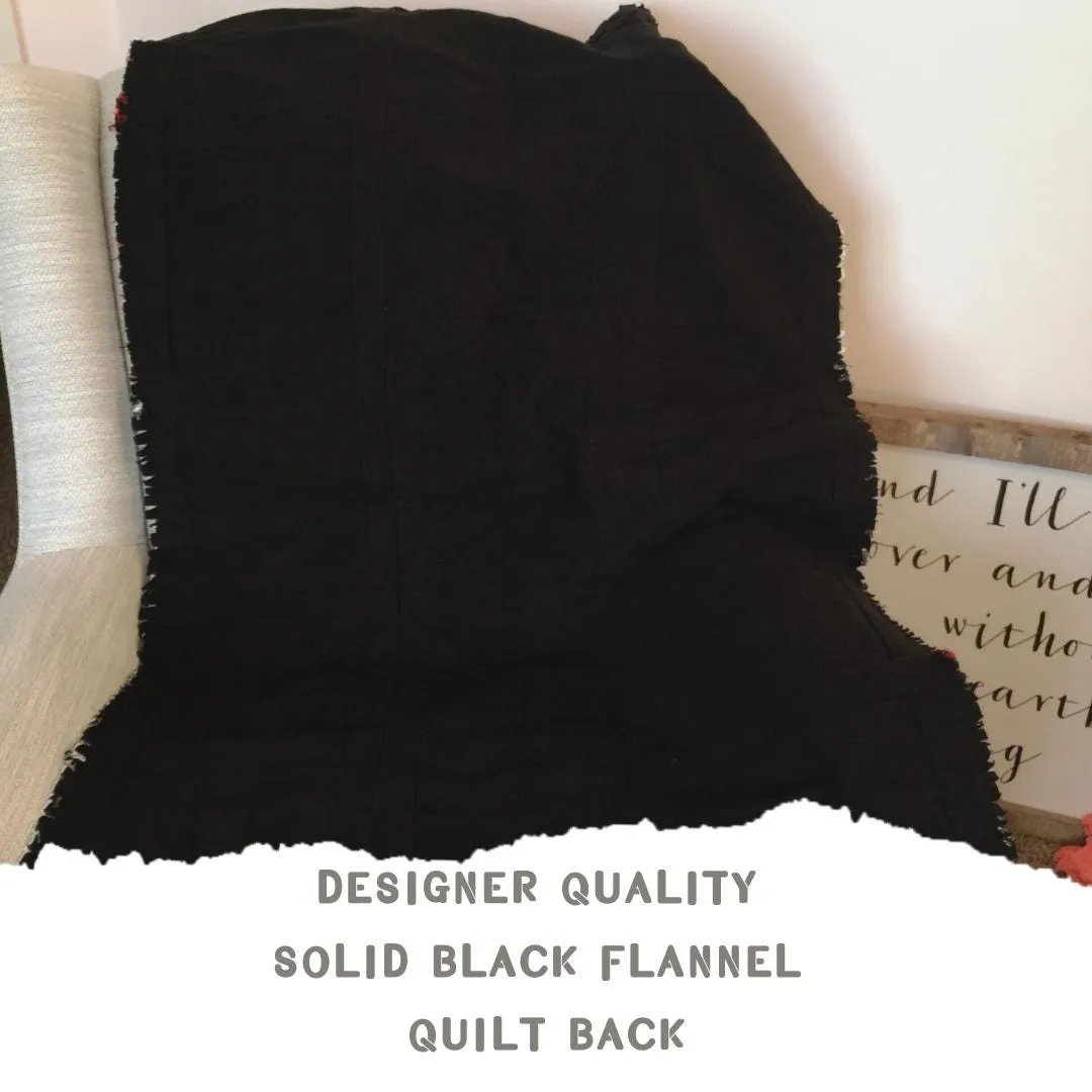 Purple and Black Rag Quilts for Sale, Big Handmade Rag Quilts, Baby Blanket to Twin Bedspread for Girls