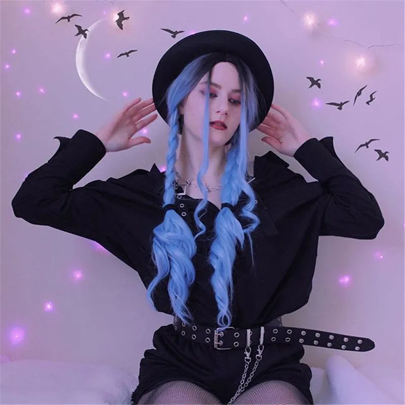 "BLACK GOTHIC OFF SHOULDER" SHIRT DRESS K082201