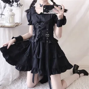 "DARK BLACK GOTHIC LOLITA" DRESS N082904
