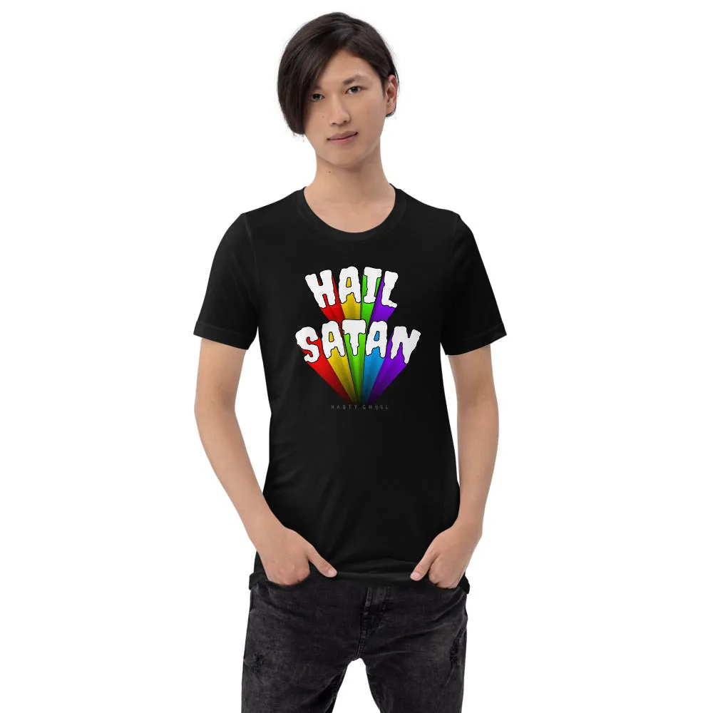 Rainbow Hail Satan Short-Sleeve Unisex T-Shirt
