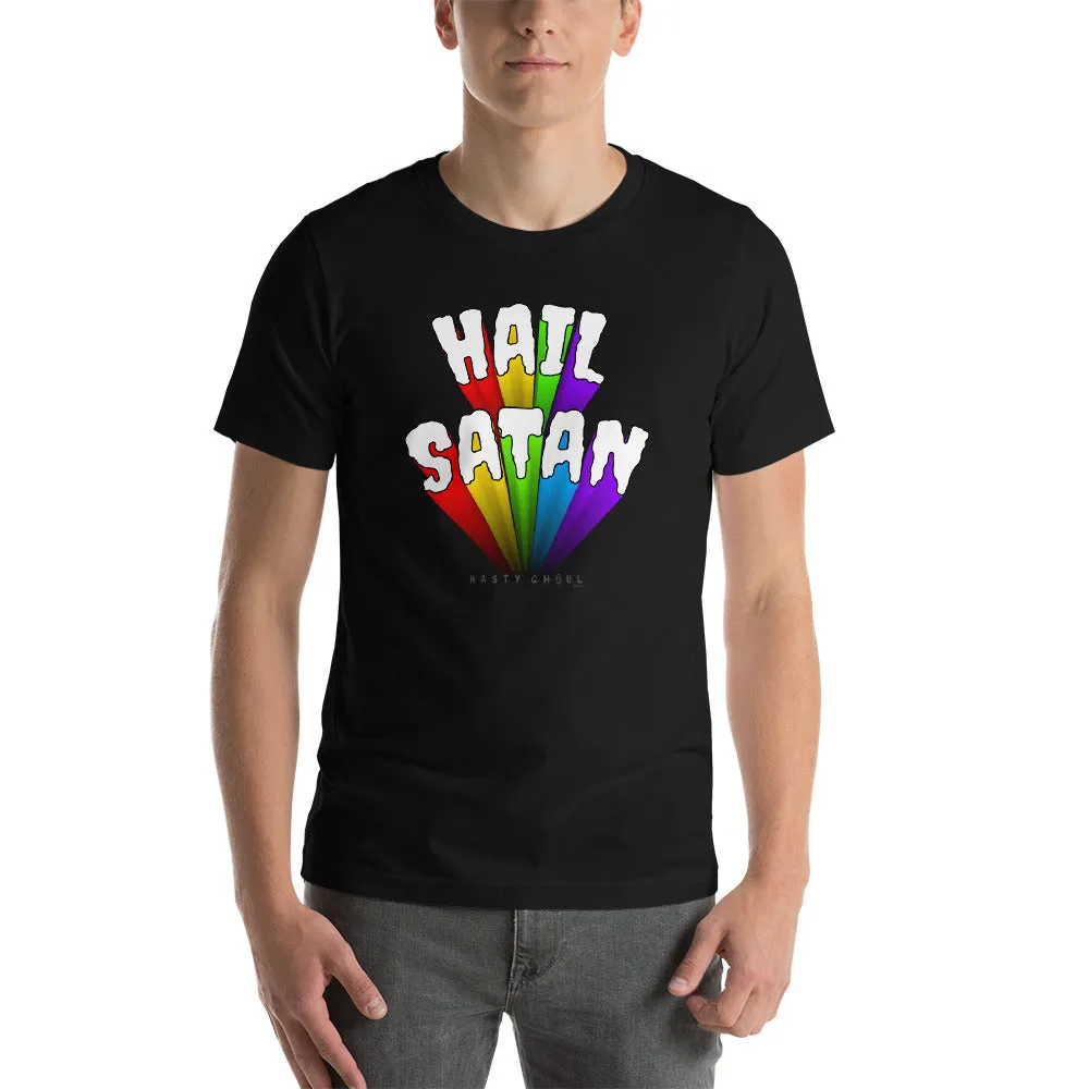 Rainbow Hail Satan Short-Sleeve Unisex T-Shirt