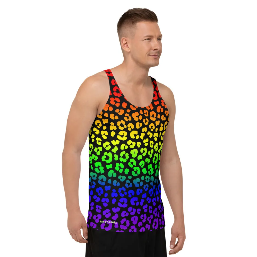 Rainbow Leopard Print Unisex Tank Top / All Over Print
