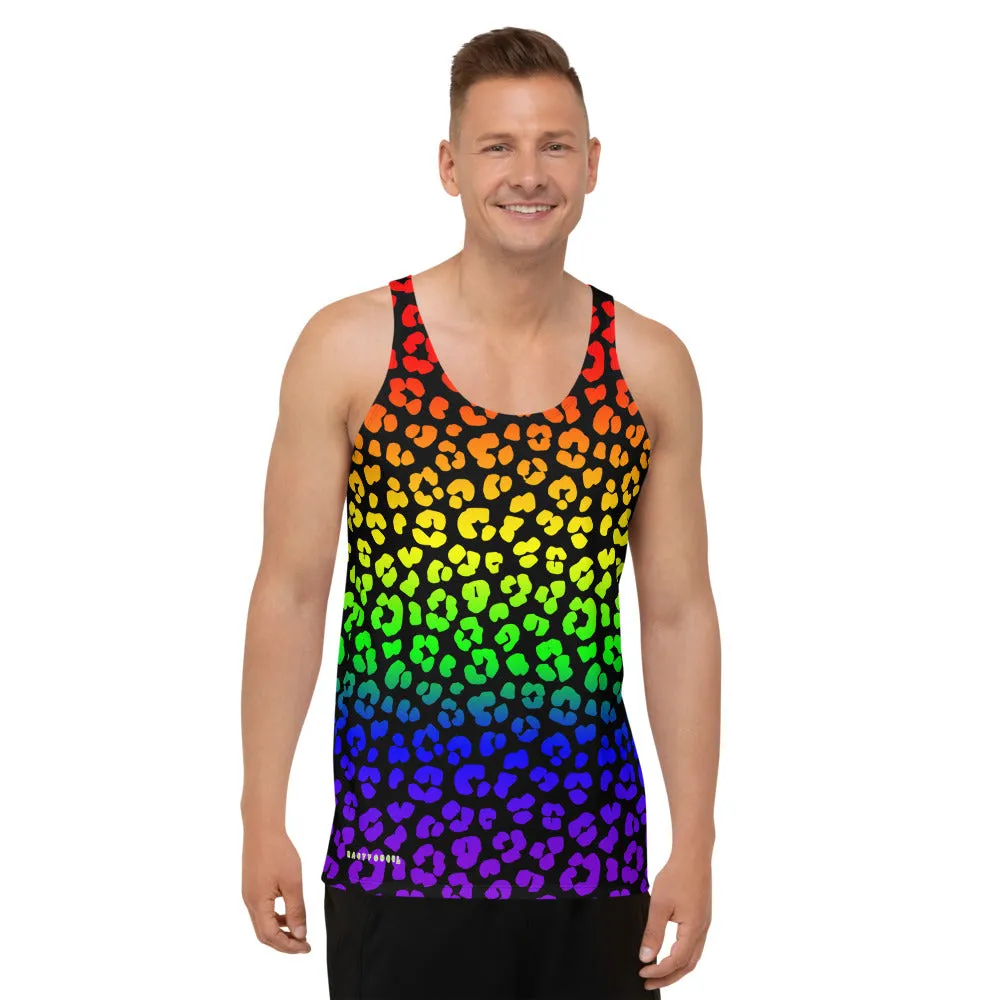 Rainbow Leopard Print Unisex Tank Top / All Over Print