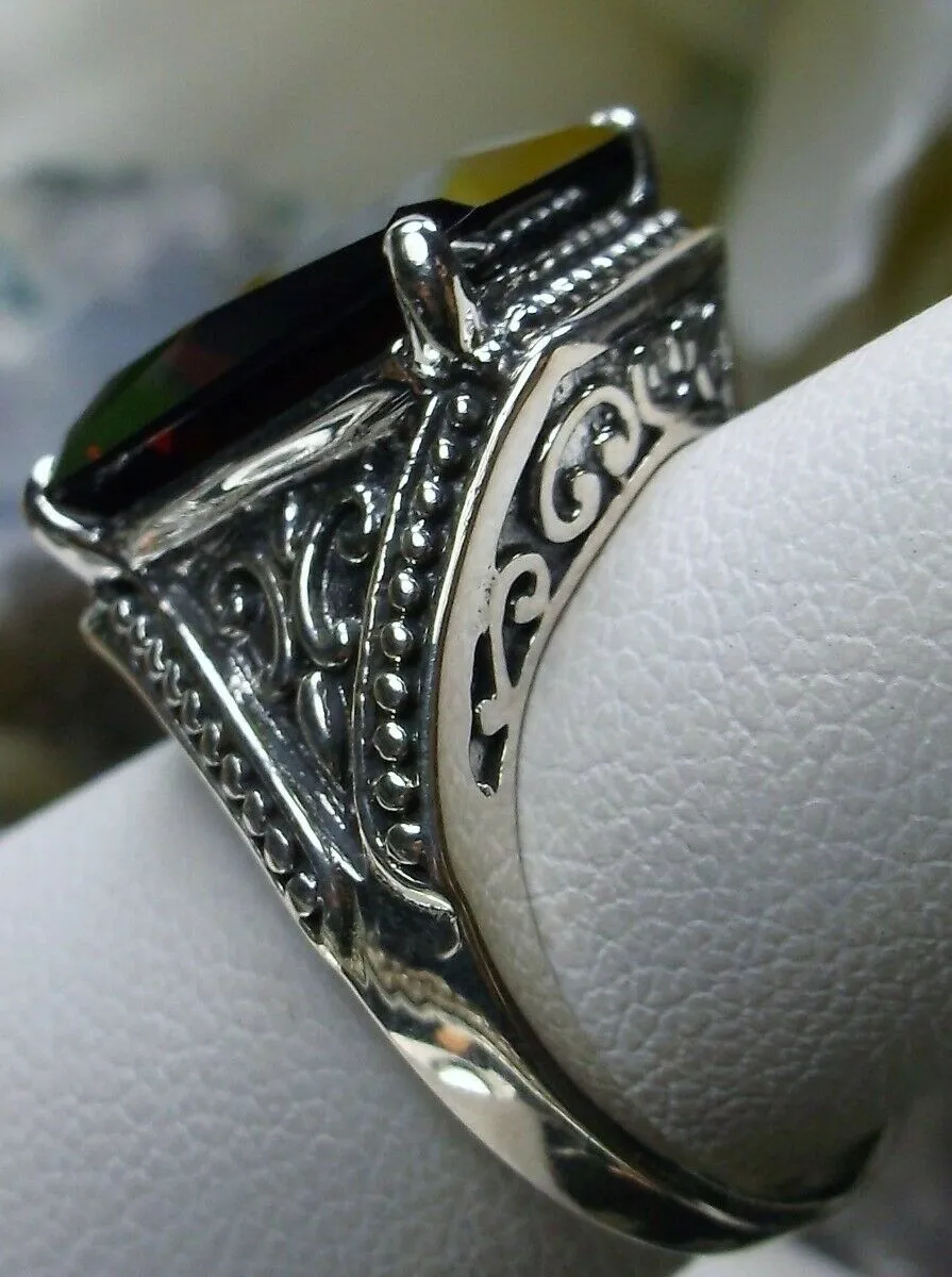Red Garnet Ring, Renaissance Jewelry, Gothic Filigree #D131