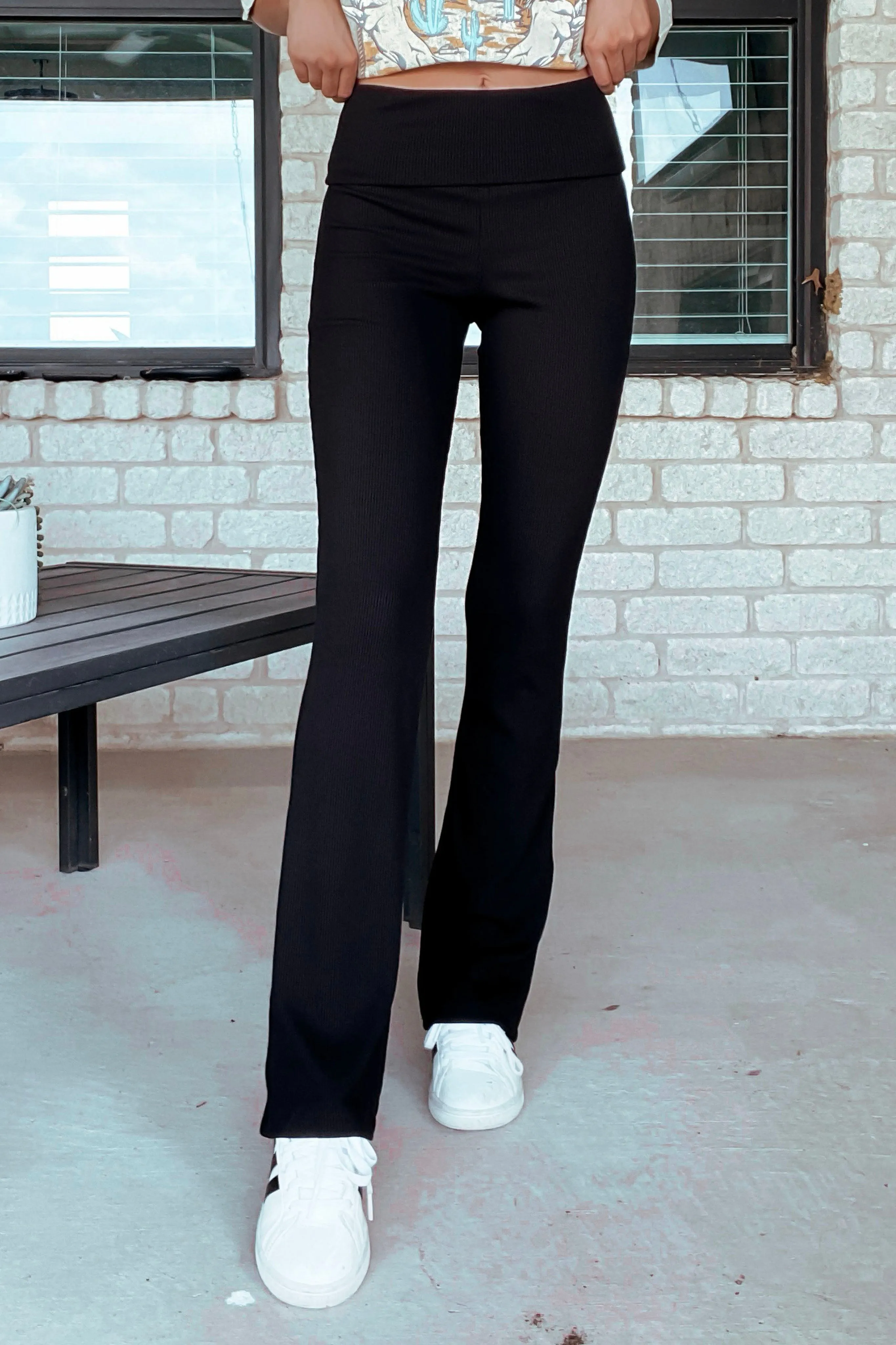 Ribbed Leggings -Black