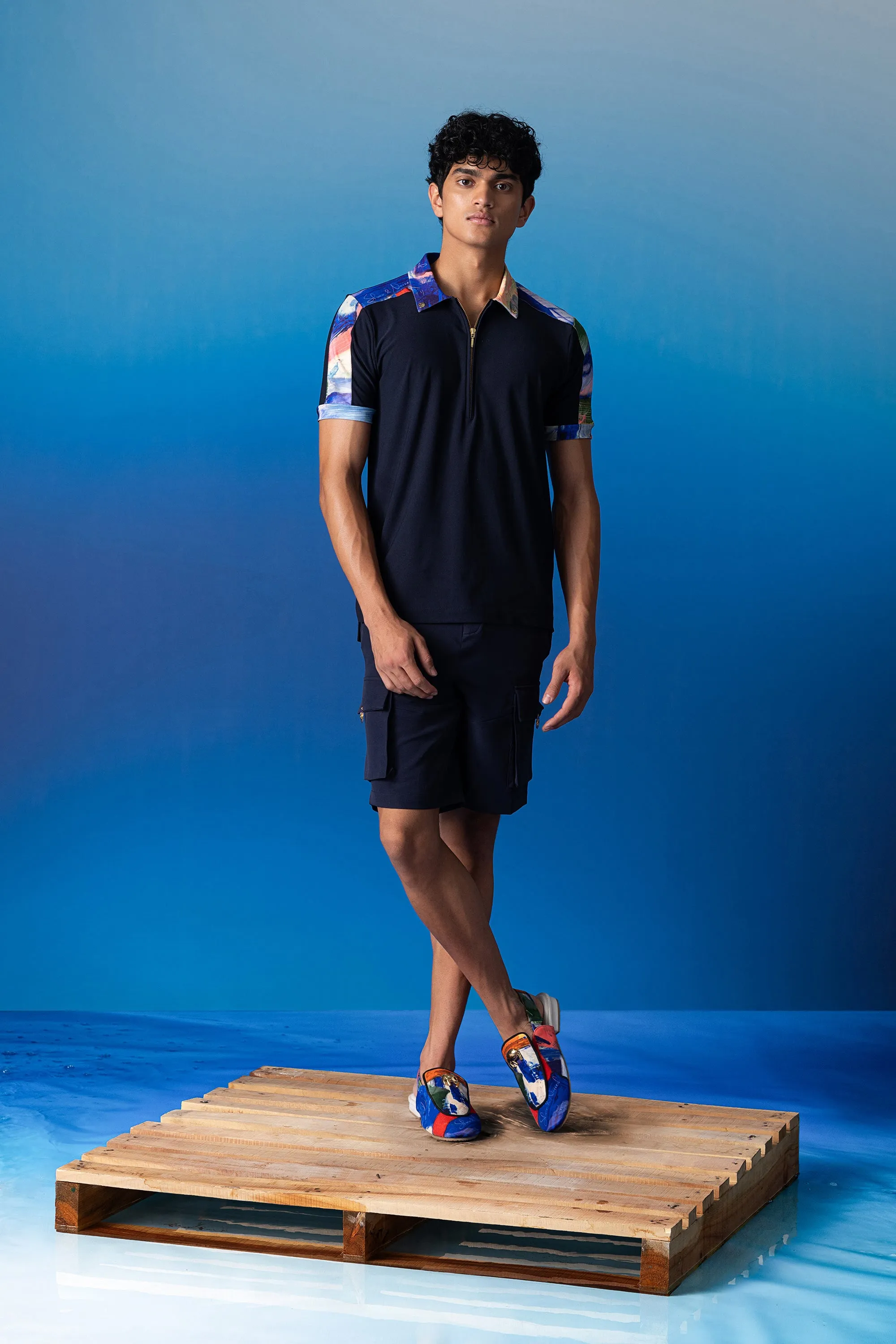 Sapphire & Foxfires Zipper Polo