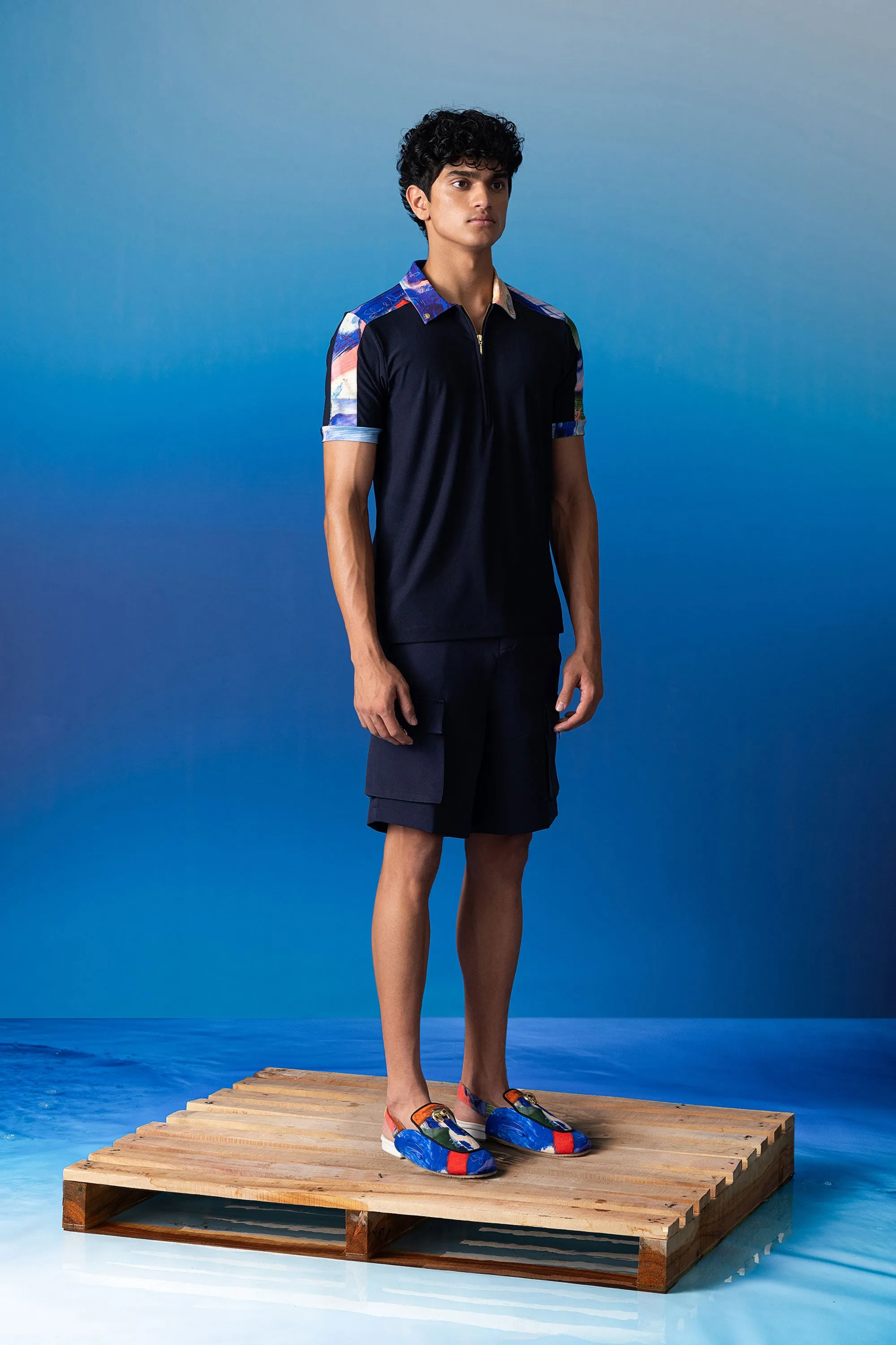 Sapphire & Foxfires Zipper Polo