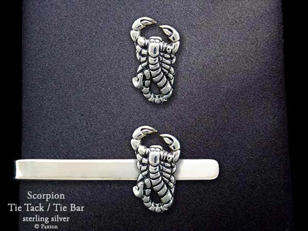 Scorpion Tie Tack or Scorpion Tie Bar / Tie Clip Sterling Silver