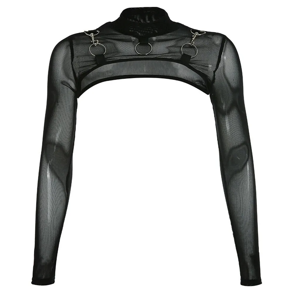 Sexy Gothic Mesh Crop Top