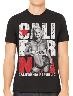 Sexy Marilyn Monroe California Republic Men's T-shirt